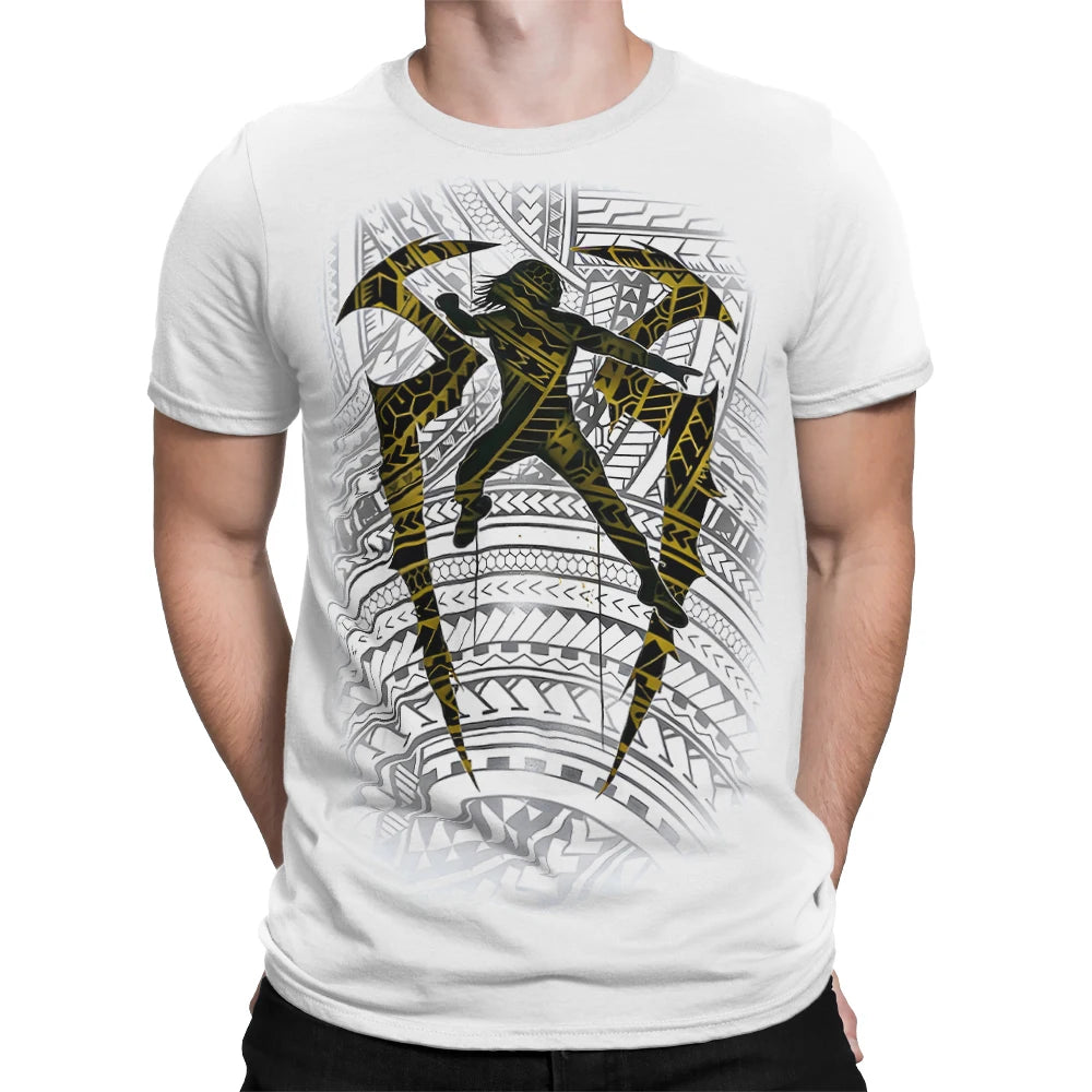 Men's White Roman Reigns Tribal Logo T-Shirt 3D Print Quick Drying Short Sleeve T-Shirt for Outdoor Sports Casual Wear 4XL