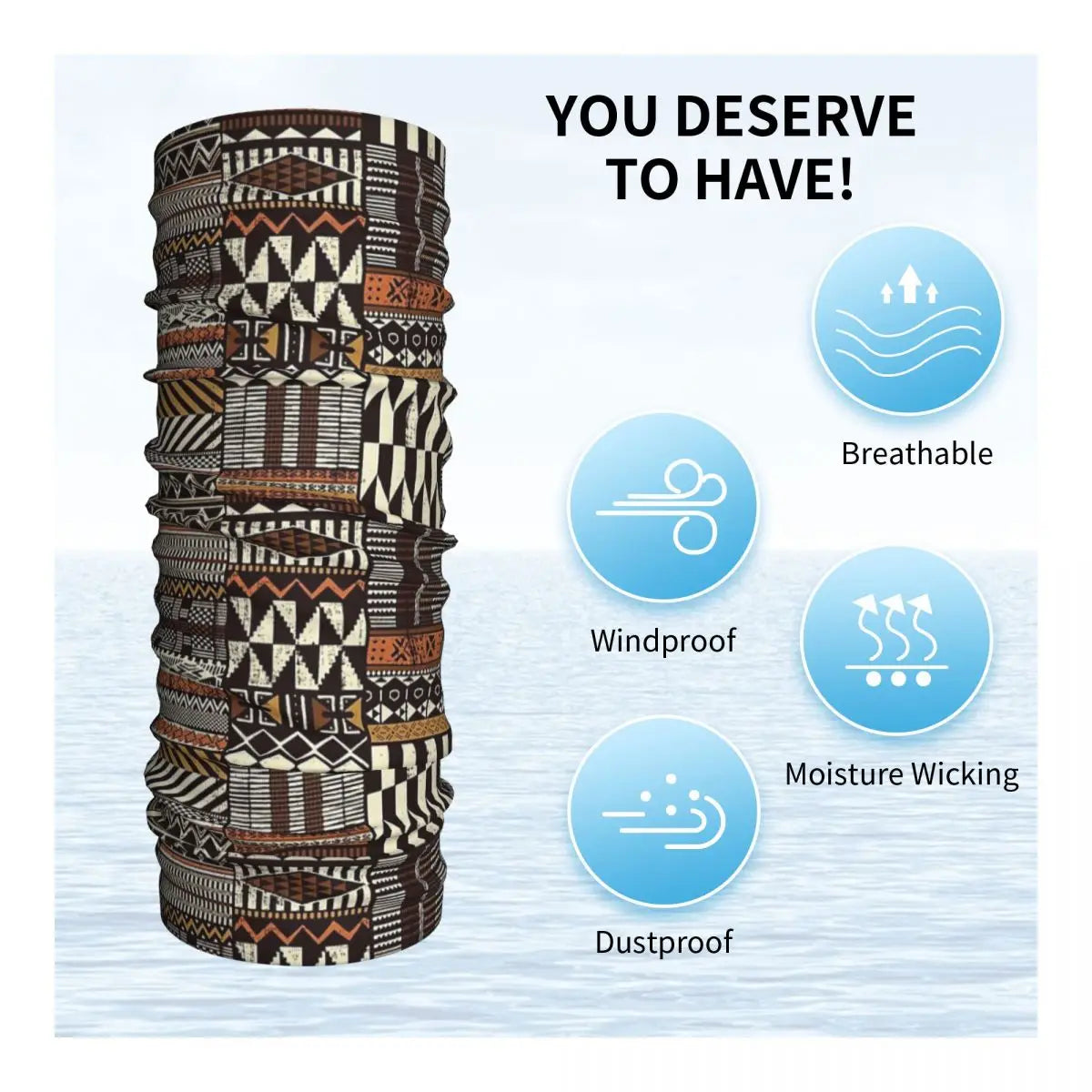 Native Tribal African Style Fabric Patchwork Bandana Neck Cover Printed Wrap Mask Scarf Multifunction Cycling Scarf Running