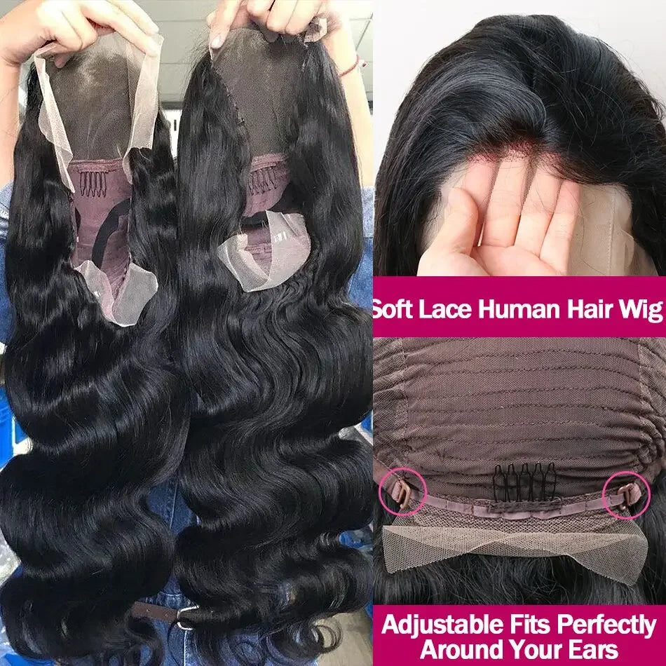 Body Wave Lace Front Wigs Human Hair Pre Plucked 13x4 HD Lace Frontal Wigs Human Hair 200 Density Glueless Wigs