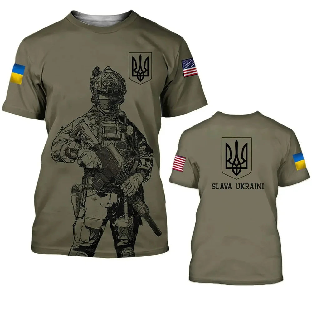 Country National Flag Camouflage Graphic T Shirt for Men Clothing Russia Eagle Emblem Camo T-Shirt Spain Forest Combat Tee Shirt