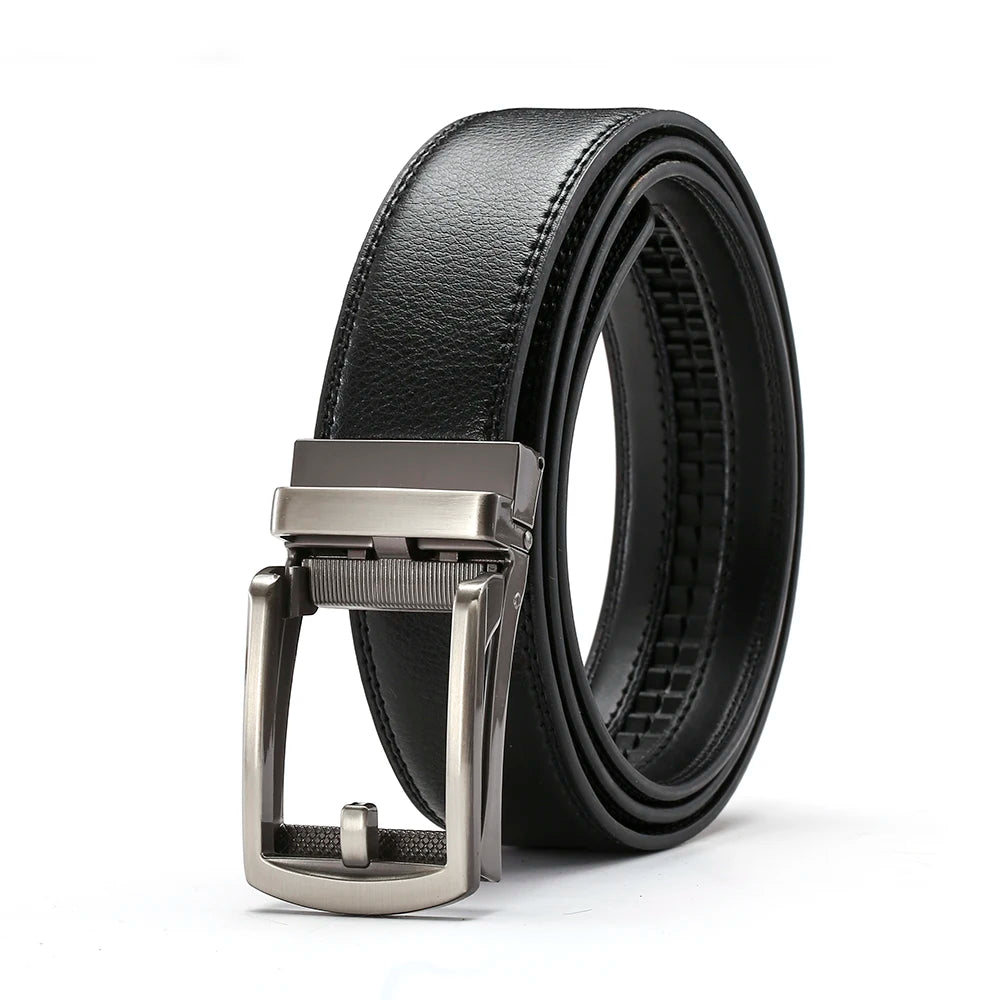 Men's Leather Belts Fashion Automatic Buckle Cowskin Male Belts Luxury Designer Black Brown 3.5cm