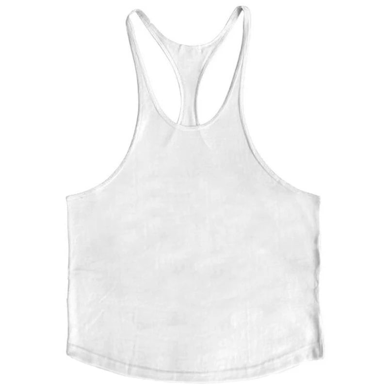 Gym Tank Top Men Bodybuilding Clothing Blank shirt Fitness Singlets Sleeveless Tanktops Cotton Muscle Stringer Vest Man