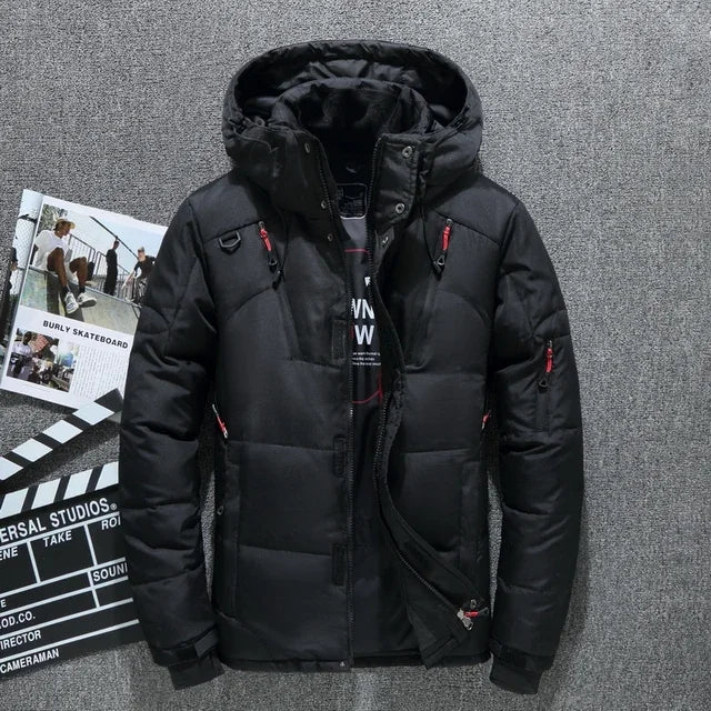 New Windproof Winter Down Jacket Male Warm Hooded White Duck Thick Men's Down Jacket Snow High Quality Parkas Outerwear