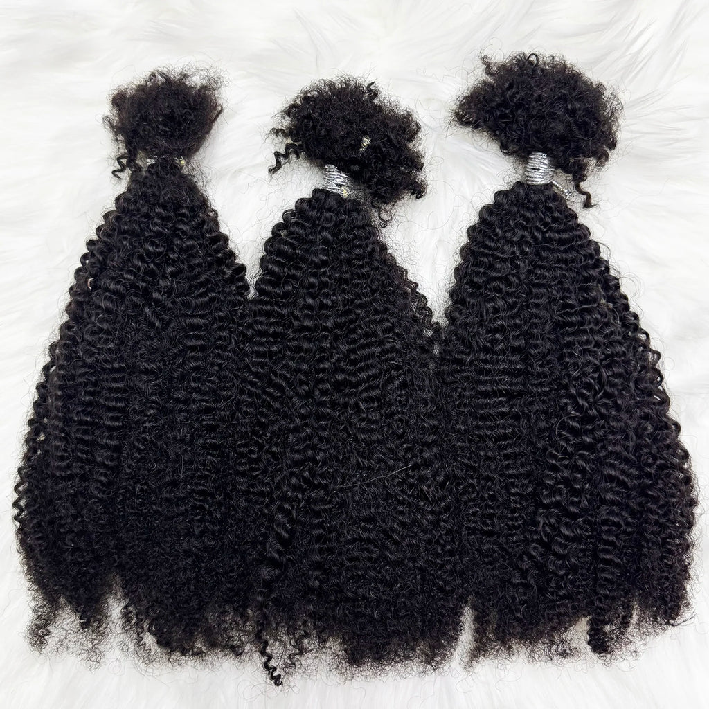 T1B/30 Afro Kinky Curly Human Hair Bulk 30g/Pack 100% Human Hair Soft 4C Afro Kinky Bulk Human Hair for Locs Extensions