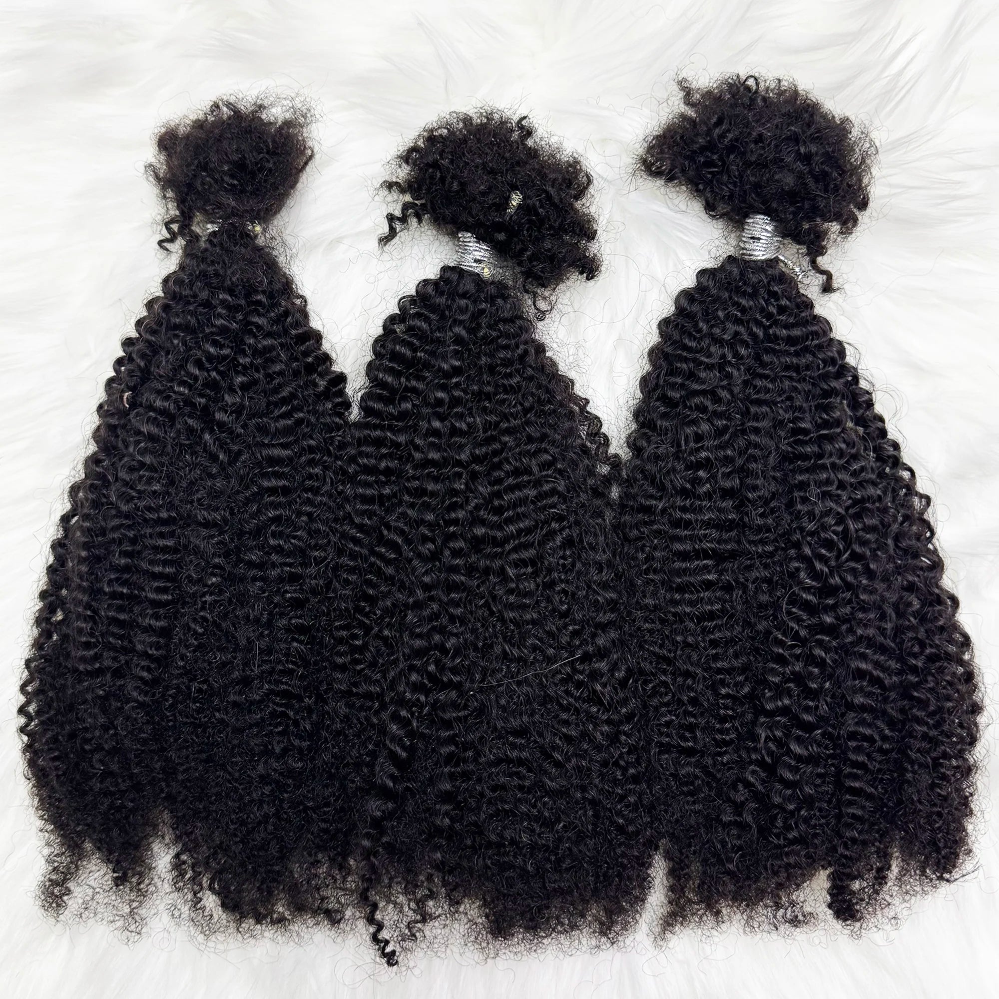 T1B/30 Afro Kinky Curly Human Hair Bulk 30g/Pack 100% Human Hair Soft 4C Afro Kinky Bulk Human Hair for Locs Extensions