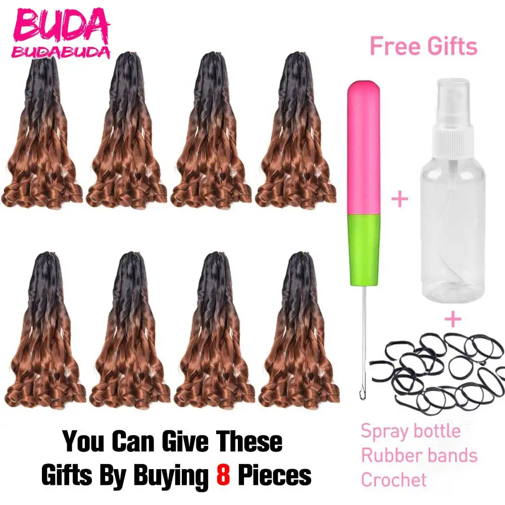 French Curls Braiding Hair Extensions 24Inch Synthetic Curl Hair Loose Wave Spiral Curl Crochet Hair Braids For Black Women