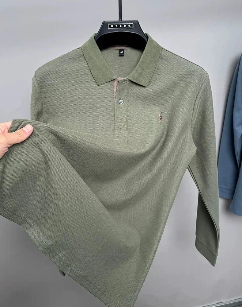 High end brand 100% cotton long sleeve polo shirt men's autumn fashion designer new Paul Pony embroidery casual golf T-shirt