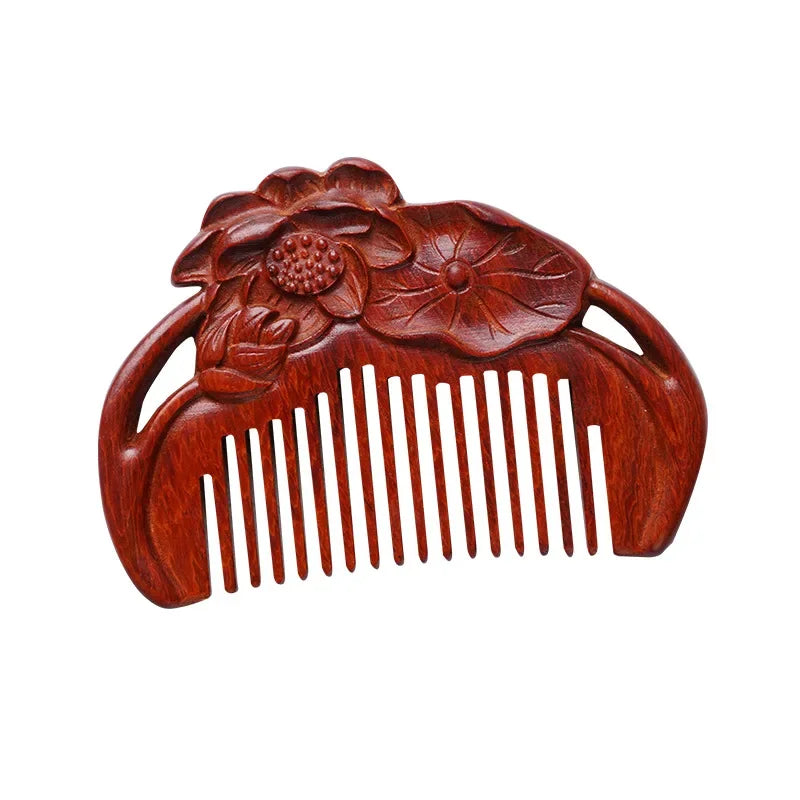 Portable Mini Ebony Wood Comb Chinese Style Carved Travel Souvenir Popular Hairdressing Professional Comb Made in China