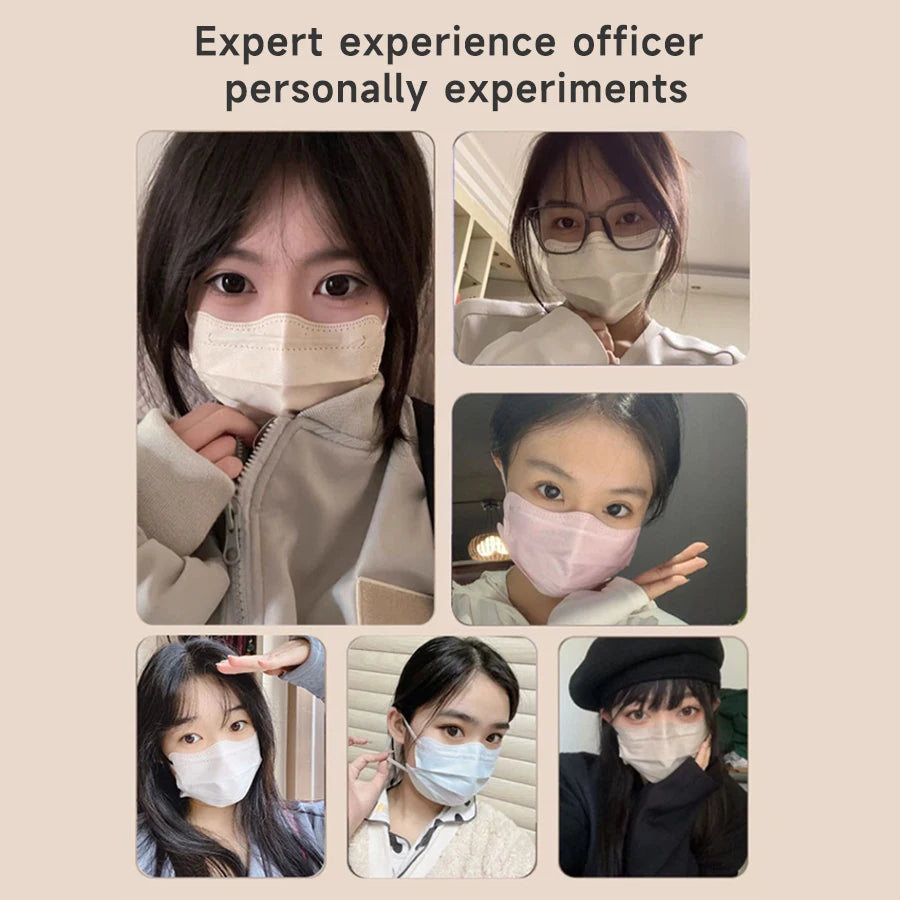 1-100pcs Disposable Face Mask Individually Wrapped 3 Layer Morandi Color Protective Anti Dust Face Cover Fashion Shape Design M