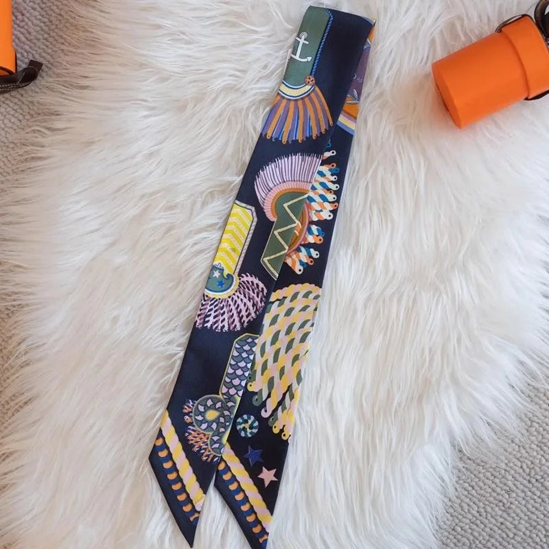 Luxury Long Scarf with Epaulet Design for Hermes Inspired Basket Bag Handle Styling Ins Trendy Accessory  Free Shipping