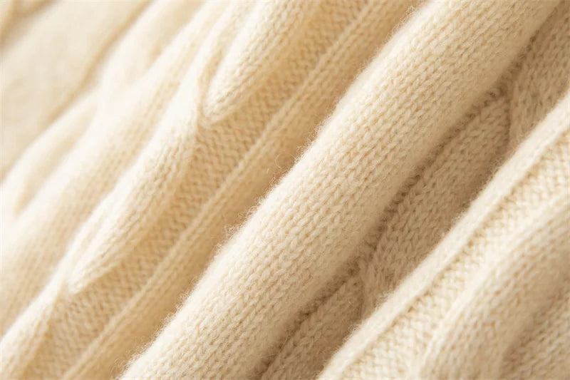 Autumn and winter new wool sweater men's round collar pure color pullover jacquard thick sweater loose cashmere sweater