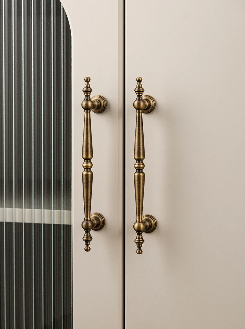 European  Vintage Bronze / Vertical lines Solid Brass Drawer Knobs T bar Handle Bedroom Pulls Kitchen Cabinet Door Handle Pull