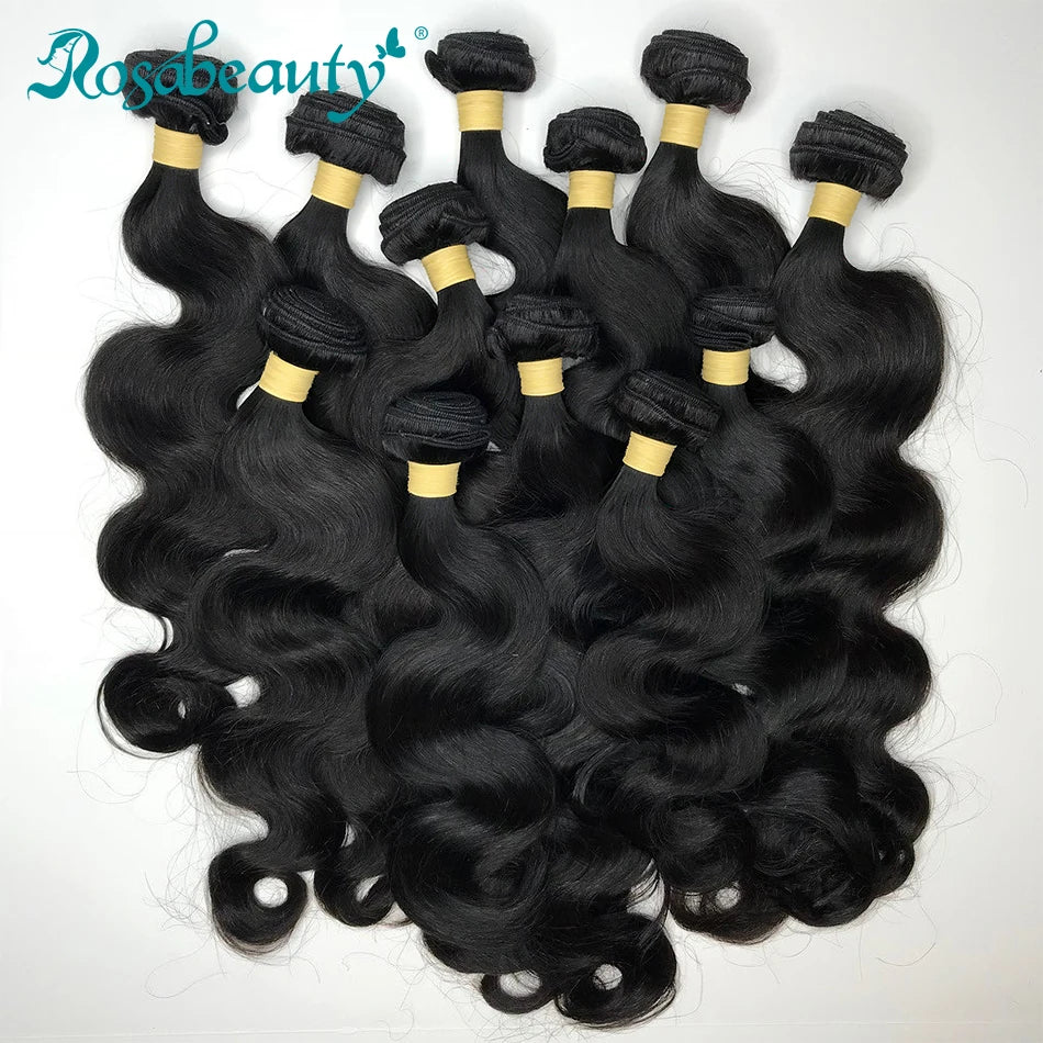 Brazilian 30 36 Inch Body Wave Bundles Burmese Raw Human Hair Bundles Extensions Unprocessed Water Wave Hair 1 3 4 Bundle