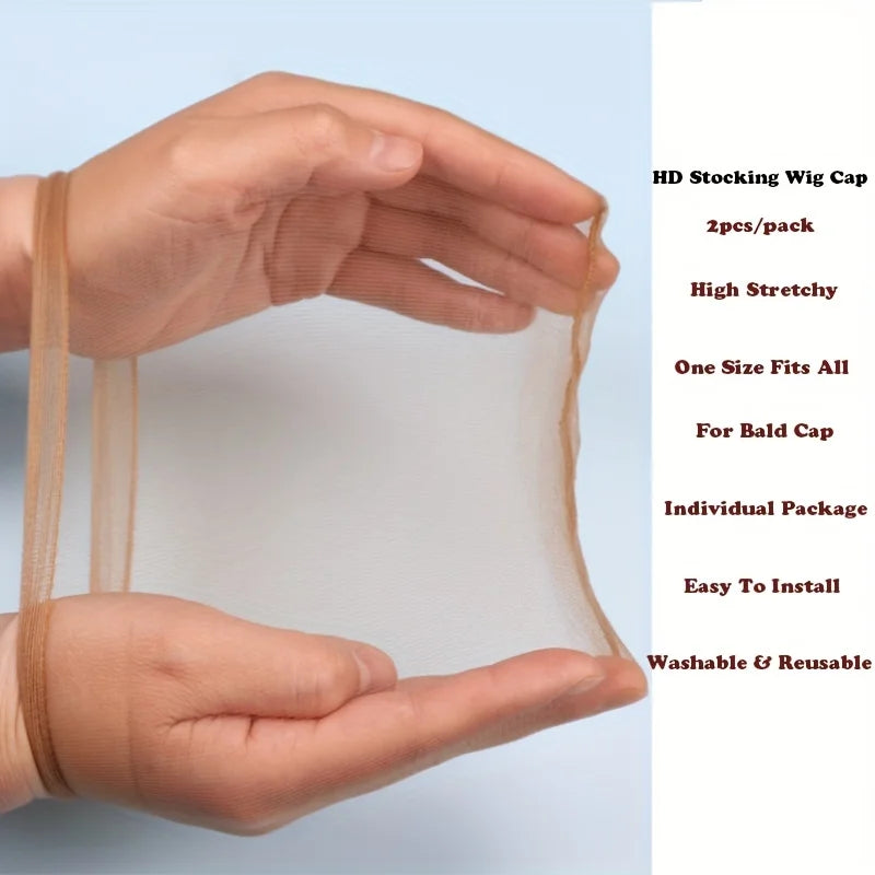 10 Pcs HD wig cap Transparent HD wig cap Stocking cap Transparent wig cap Thin nylon cap Lace side ladies wig accessories