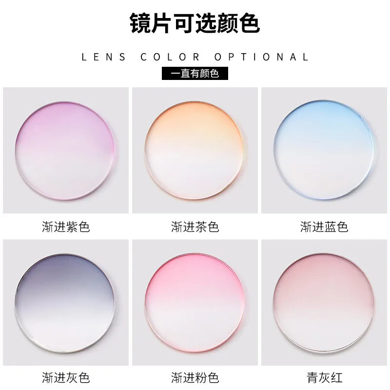 Anti Blue Light Myopia Glasses Women Eyeglasses Computer Glasses with Diopters 0 To -4.0 Shiny Rimless Frame Glasses