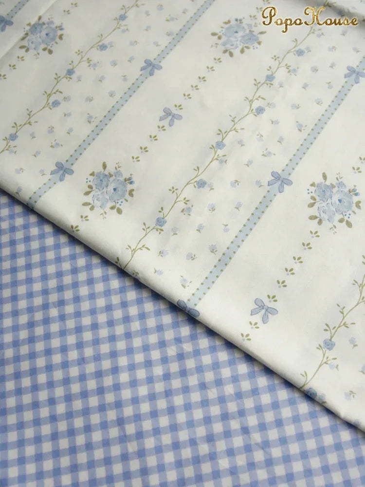 160x50cm Qunqing Rose Flower Wall Diagonal Pure Cotton Fabric, Children's Clothing Dress, Clothing DIY Sewing Cloth
