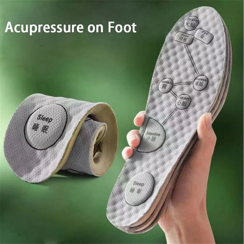 Foot Acupressure Insoles For Shoes Sole Sweat absorbing Deodorant Sport Insole Breathable Running Insoles For Feet Cushion