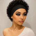 Short Pixie Cut Human Hair Headband Wig Curly Waves For Women Natural Look Wig Full Machine Made Wig