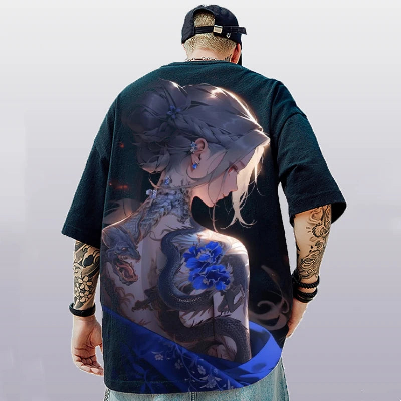 New 3d Pretty Girl Print Short Sleeve Tee For Men Summer Men's T-Shirts Casual Man Clothes Street Hip Hop Pullover Oversized Top