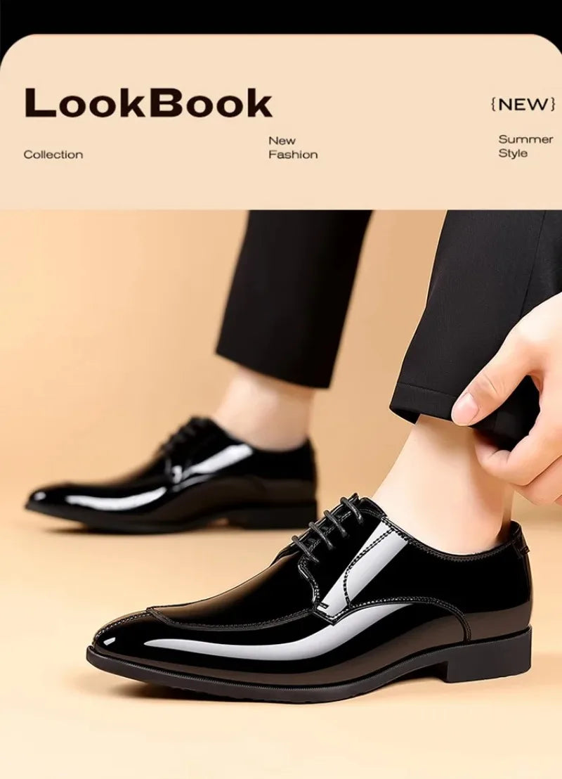 Shoes for Men Fashion Patent Leather Shoes Luxury Pointed Toe Oxford Shoes Men High Quality Business Shoe Designer Wedding Shoe