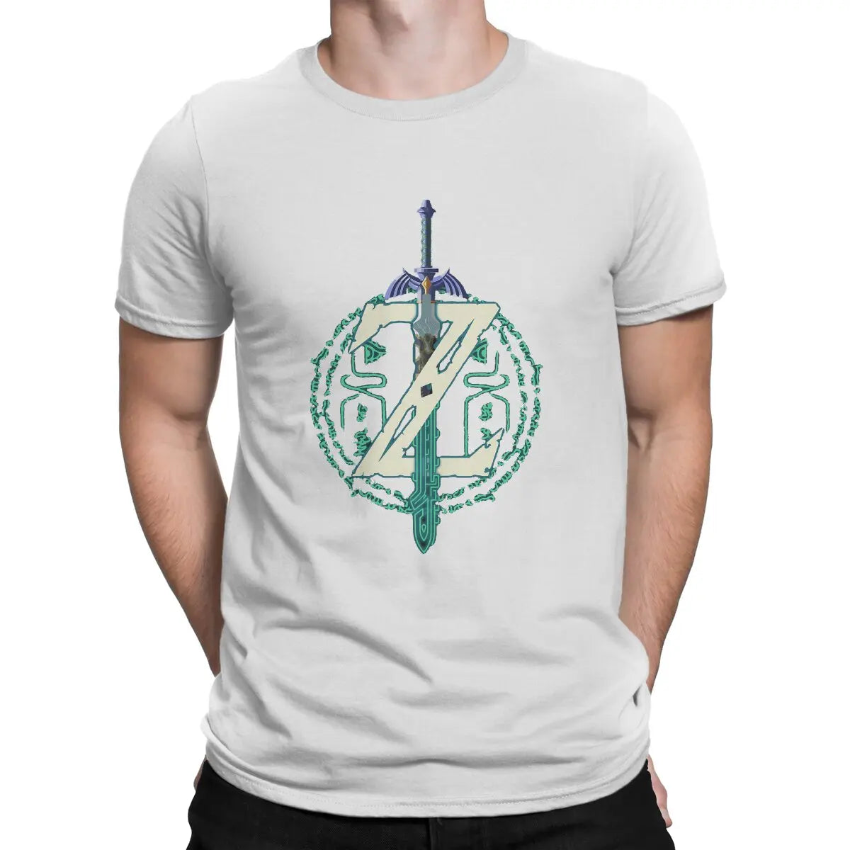Zeld T Shirts Men's  100% Cotton Novelty T-Shirts Crewneck Tears Of The Kingdom Tees Short Sleeve Tops Party
