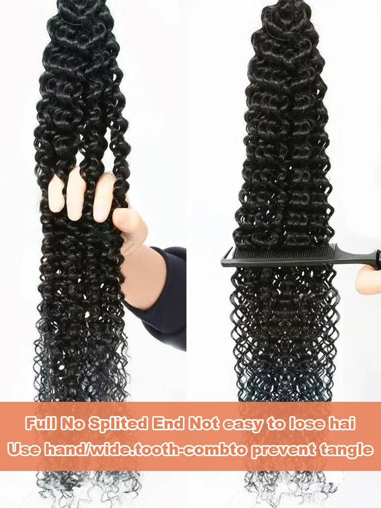 raw kinky curly human hair extensions deals weave bundles 30 36 inch brazilian Natural black water deep wave for woman