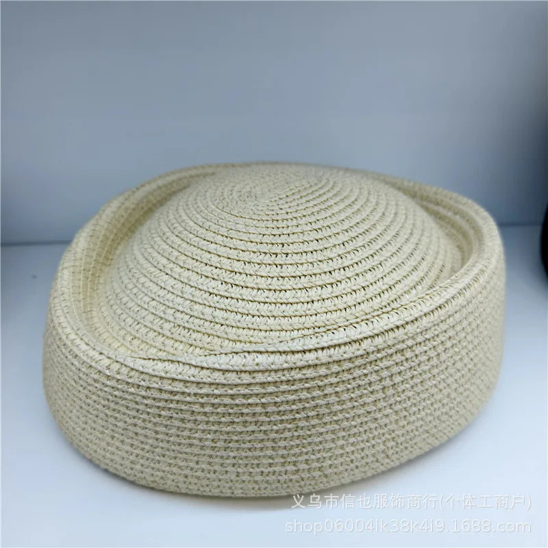 2026 New Summer Straw Fedoras Hats for Women Hostess Fashion Pillbox Hat Millinery Fascinator Designer Beret Hats Painter's Hat