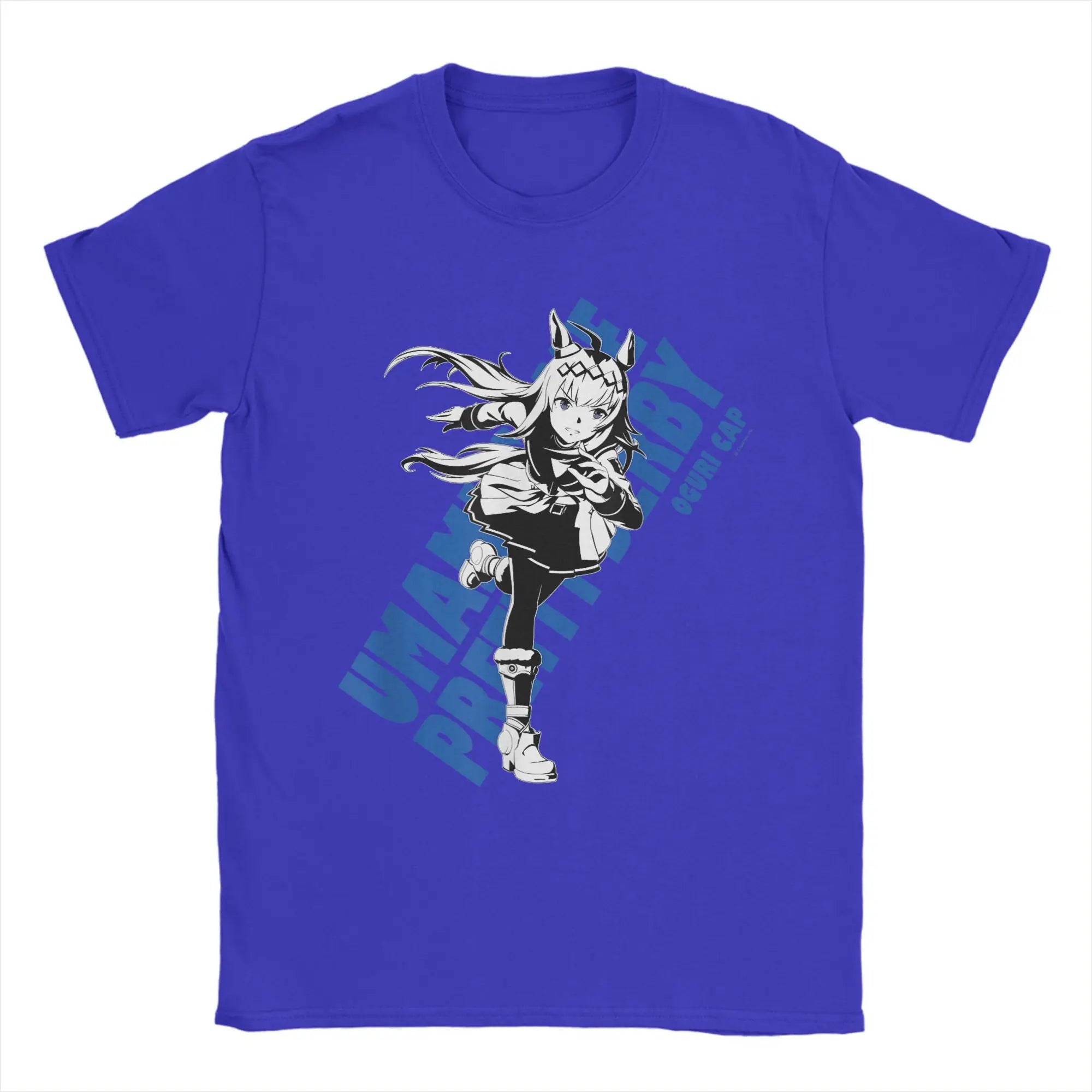 Vintage Umamusume Pretty Derby Oguri Cap T-Shirts Men Crew Neck Cotton T Shirts  Short Sleeve Tee Shirt Printing Clothes