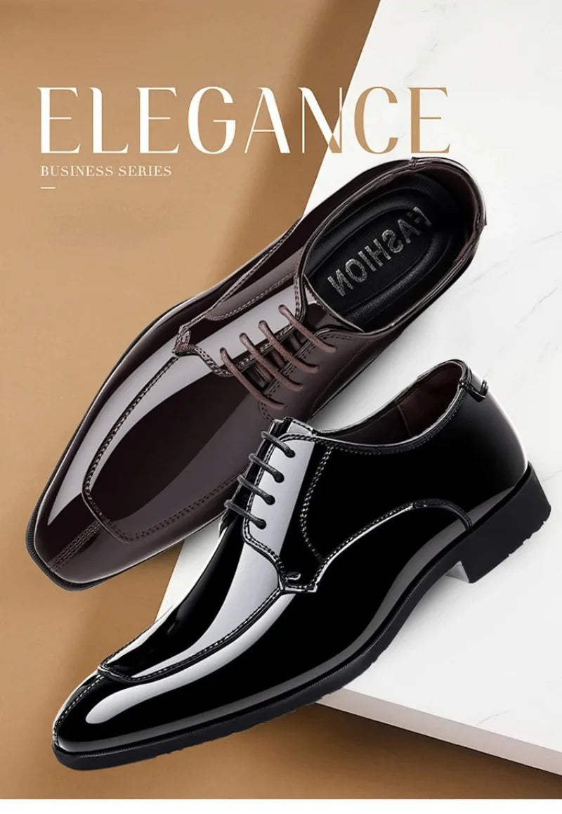Shoes for Men Fashion Patent Leather Shoes Luxury Pointed Toe Oxford Shoes Men High Quality Business Shoe Designer Wedding Shoe