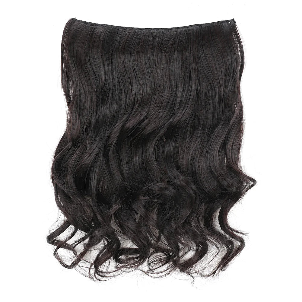 Invisible Wire in Synthetic Hair Extensions Body Wave 2 Clips in Hair Extensions 18" Fish Line Synthetic Hair Piece For Women