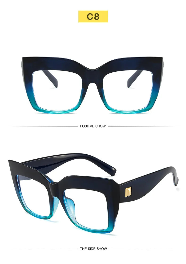 Oversize Women's Glasses Fashion Transparent Square Ladies Eyeglasses Blue Clear Lens Optical Female Eyewear Anti Blue Light