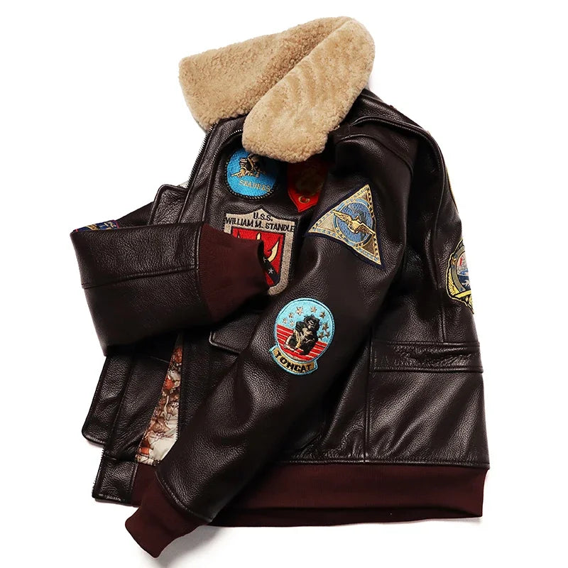 Military Clothing G1 Flight Jacket Thickening Quilted100% Cowhide Leather Jackets Men Coat Winter Overcoat M212 Dropshipping
