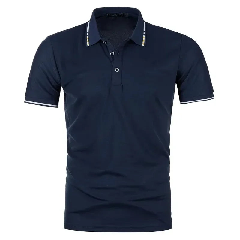 New Men's Short Sleeve Polo Shirt Summer Male Contrast Oversized T Shirt Breathable Shirts Lightweight Streetwear Gym Tops
