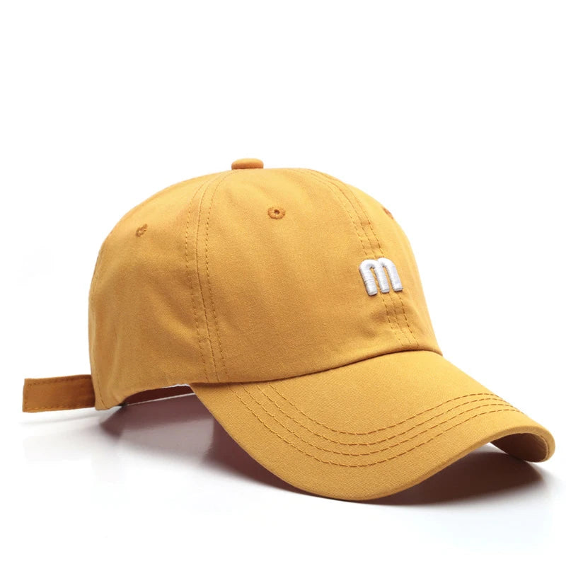 Embroidered M Baseball Cap For Women Men New Spring Summer Cotton Solid Sunhat Sports Snapback Caps Fashion Hip Hop Fishing Hat