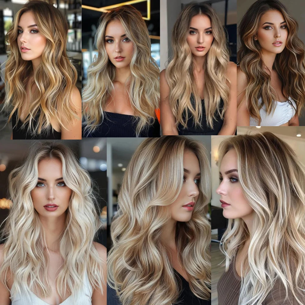 Invisible Wire in Synthetic Hair Extensions Body Wave 2 Clips in Hair Extensions 18" Fish Line Synthetic Hair Piece For Women