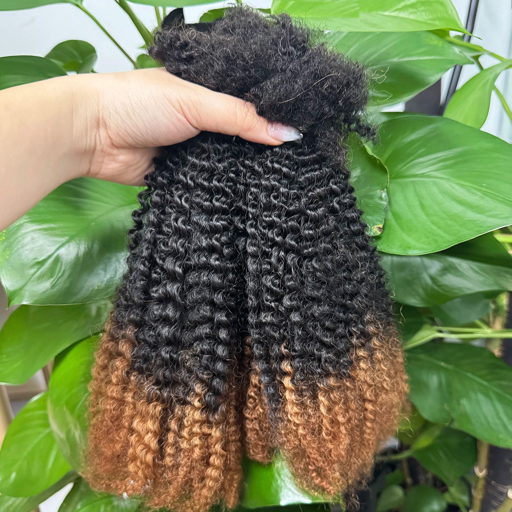 T1B/30 Afro Kinky Curly Human Hair Bulk 30g/Pack 100% Human Hair Soft 4C Afro Kinky Bulk Human Hair for Locs Extensions