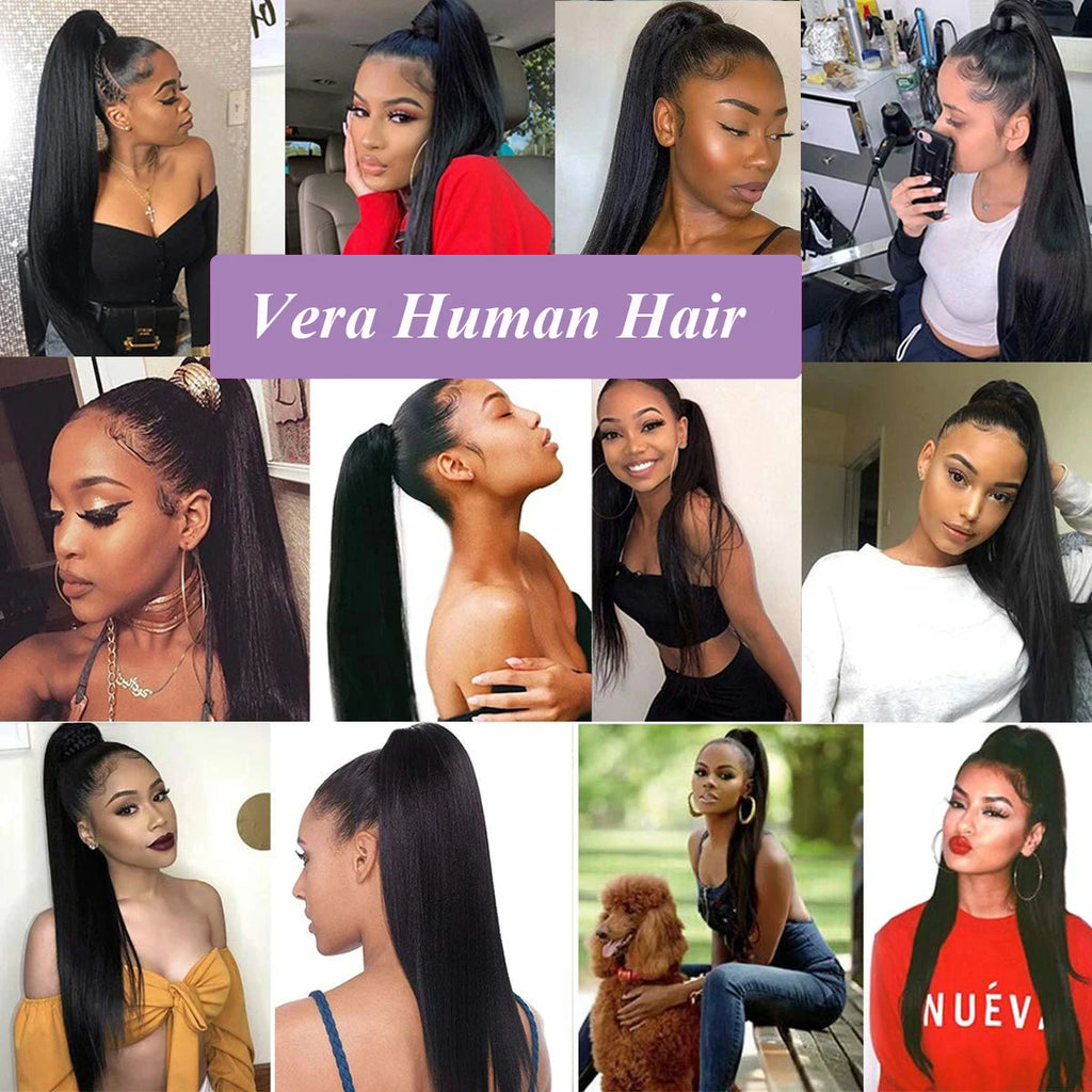 Body Wave Drawstring Ponytail Natural Black Brazilian 100% Real Human Hair Ponytail Clip In Hair Ponytail Extensions For Women