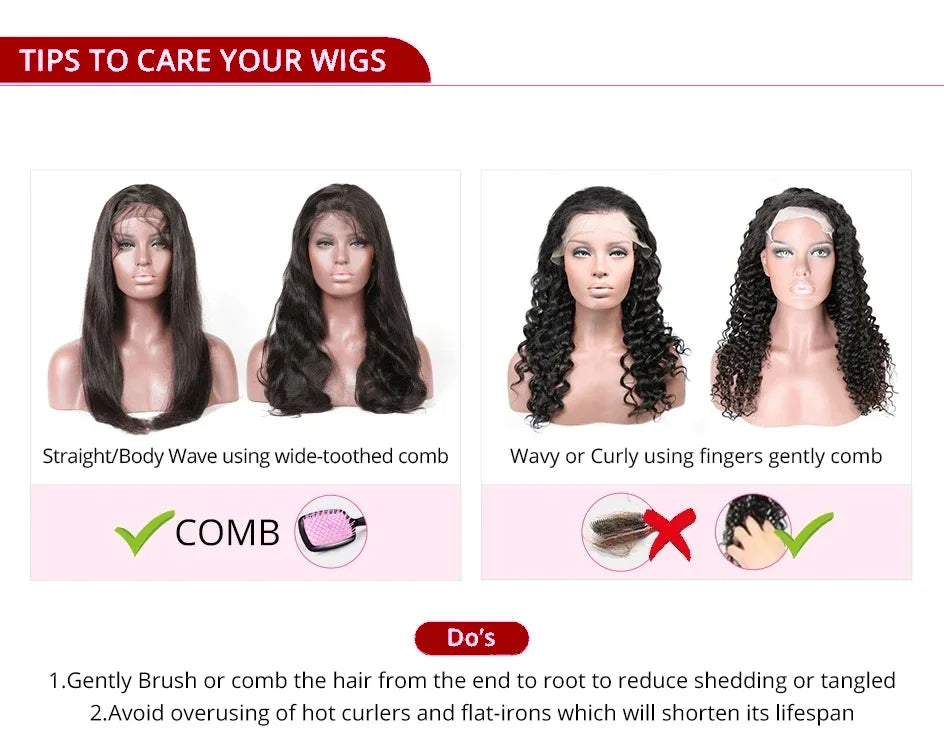 Water Wave Wig with Bangs Human Hair Full Machine Made Scalp Top Wig Glueless Virgin Brazilian Long Curly Wig No Lace for Women