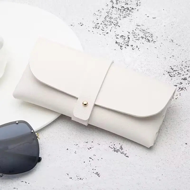 Portable Soft Leather Glasses Bag Soft Solid Color Bag Women Men Fashion Sunglasses Boxes Eyewear Protector Case Accessories