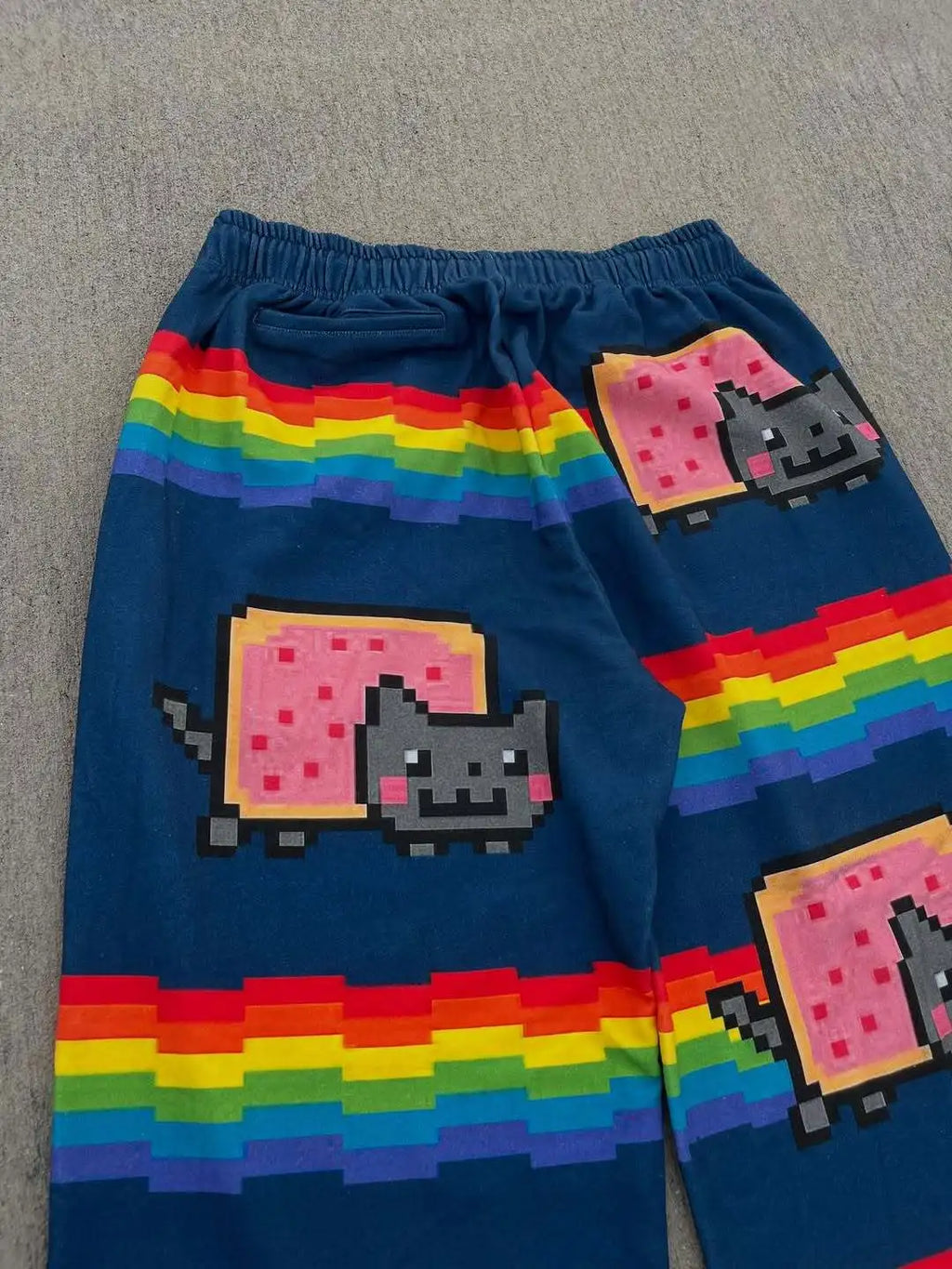 Nyan Cat Sweatpants Y2k Pants Baggy Men Elastic Waist American Streetwear Hip Hop Vintage Joggings Casual Pants Men Clothing