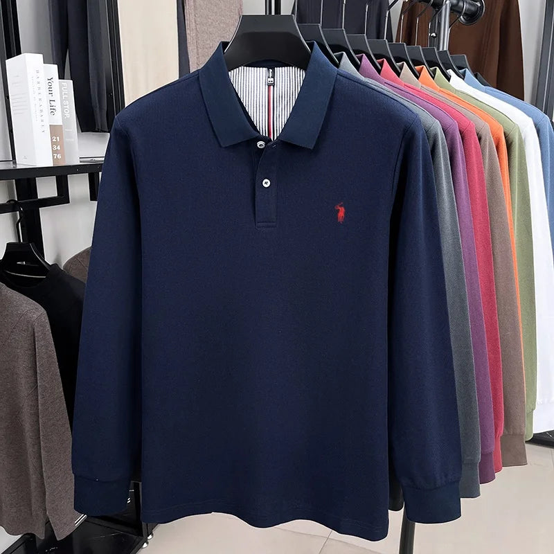 Fashion autumn and winter new item Paul brand embroidered polo shirt mens brand business casual comfortable long sleeved T-shirt
