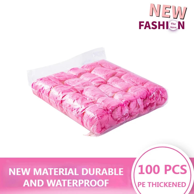 100Pcs/Set Plastic Disposable Shoe Cover Rain Boots Cover For Women Men Sneaker Protector Outdoor Rainy Day Overshoes Accessorie