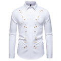 High Quality Men's Casual Long Sleeved Shirt Daily Floral Shirt Party Streetwear Embroidery Tops