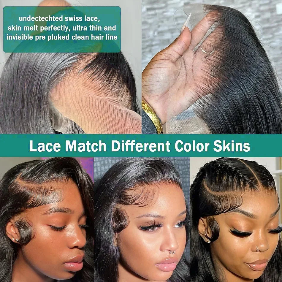 Wigirl High 200 Density 30 40 Inch 13x6 HD Transparent Body Wave Lace Front Human Hair Wigs Brazilian Wavy 13x4 Lace Frontal Wig