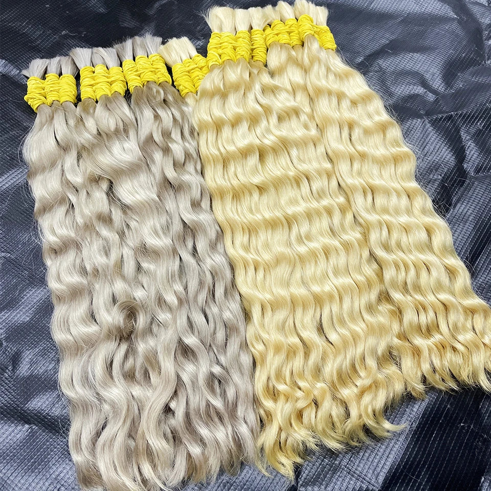 Bulk Braiding Hair 100% Human hair Virgin Deep Wave Unprocessed No Weft Boho Braids Human Hair Bulk Extensions Brazilian Remy 1B