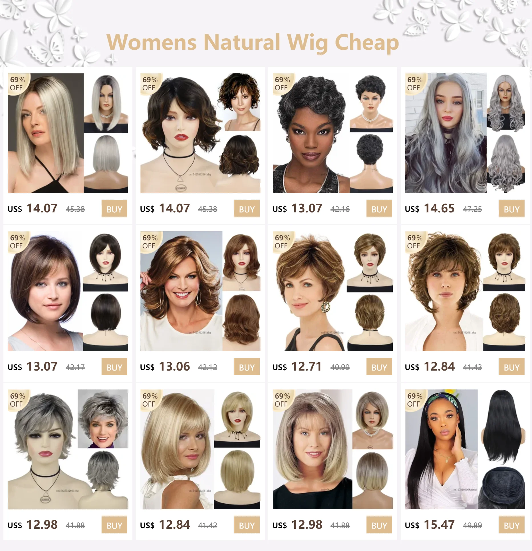 GNIMEGIL Synthetic Grey Hair Long Water Wave Wigs for Women Natural Fluffy Curly Wave Wig Cosplay Halloween Party Heat Resistant