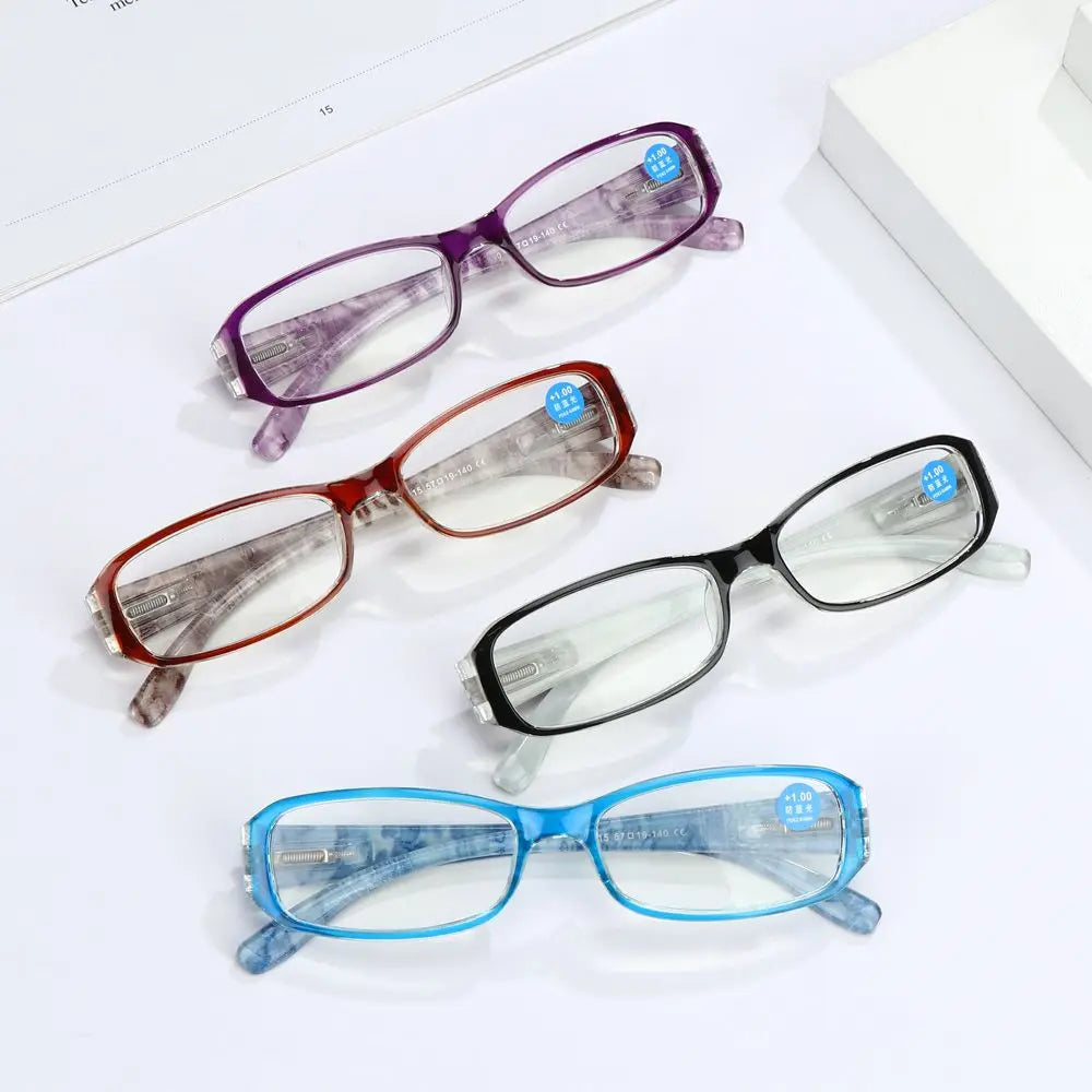 Fashion Anti-Blue Light Reading Glasses for Women Ultra-Light Eye Protection Flowers Comfortable Eyeglasses Diopter +100~+400