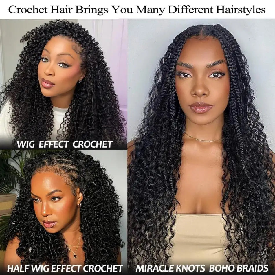 Deep Wave Crochet Human Hair Brazilian 12A Small Spirals Burmese Curly Bundles Virgin Feather Kinky Curly Hair Extension