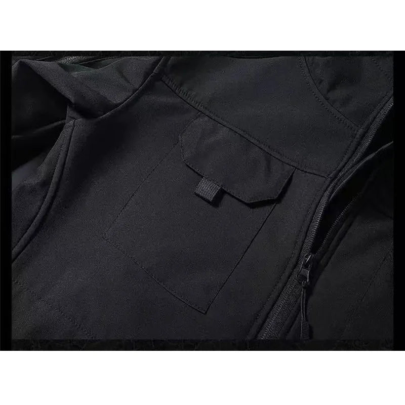 Men's Winter Autumn Warm Cargo Fleece Jackets Softshell Military Hoodie Windproof Outdoor Coats Hiking Camping Climbing Tactical