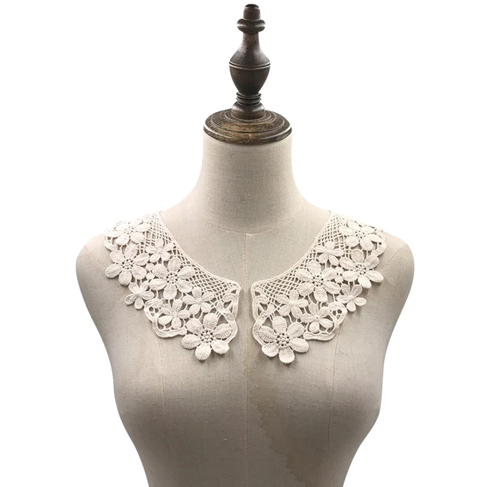 Women's Fake Shirt Collar Milk Silk Detachable Collar DIY Sewing Fake Collar Clothing Sewing Accessories Lace Fabric Neckline